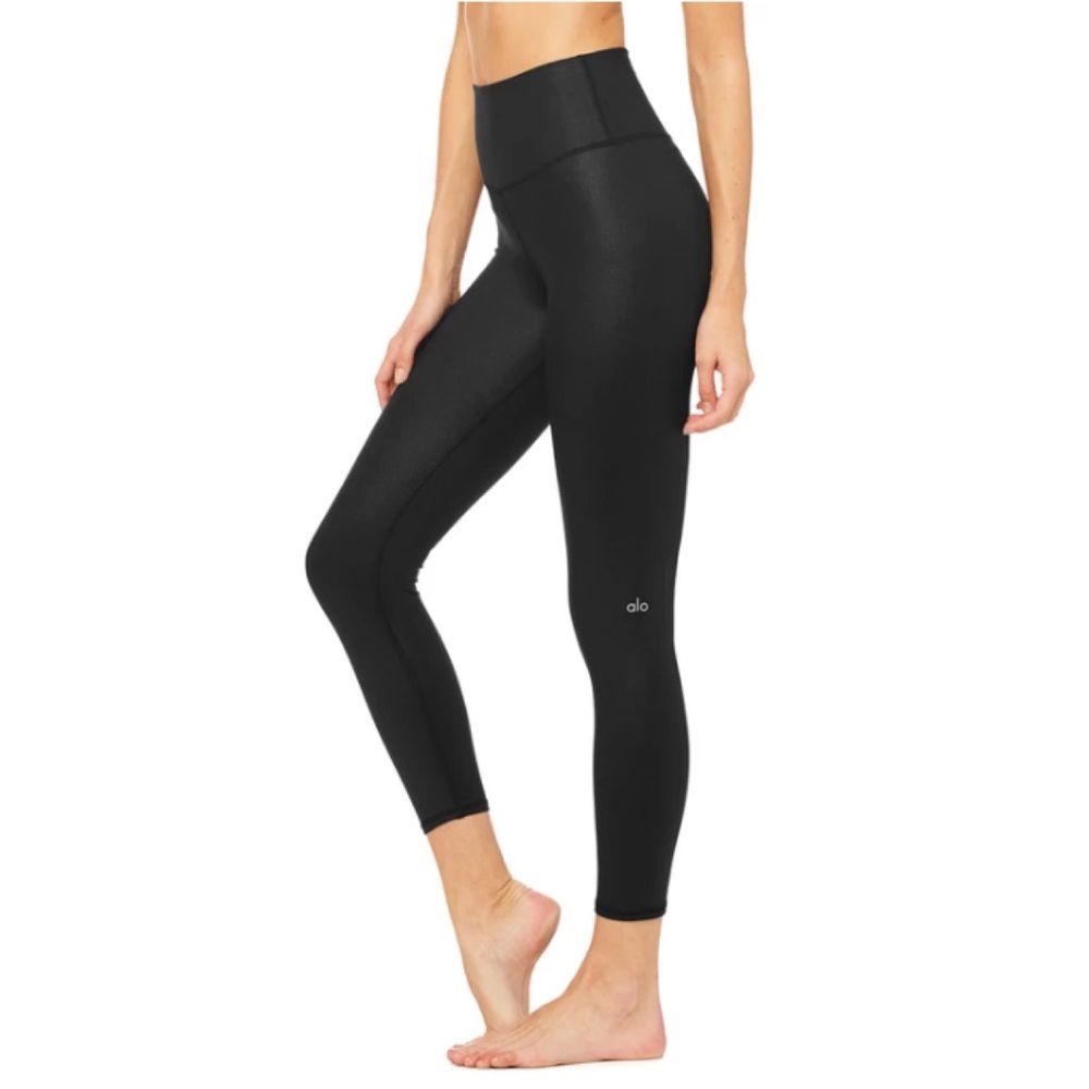 Alo 7/8 High Waist Airbrush Legging in Glossy BLK